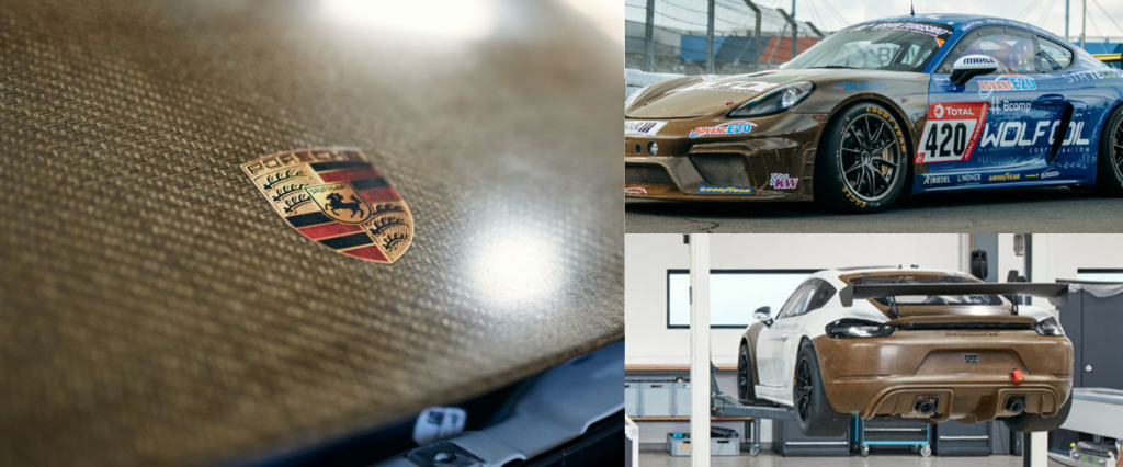 Matériaux composites à fibres de lin pour la voiture de course Cayman 718 GT4 CS MR Porsche ©Porsche